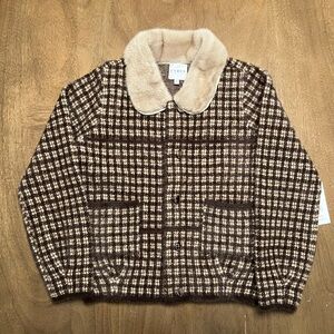 Cyrus Checkered Jacket with Soft Tan Collar